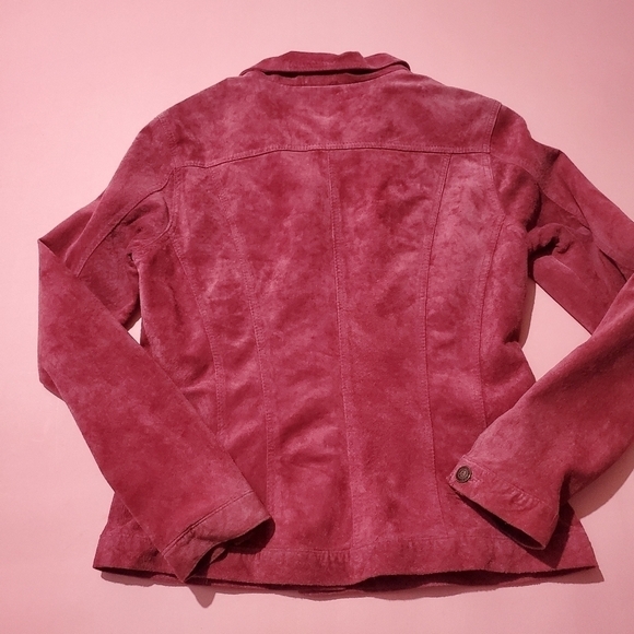 Totally 2000s Y2K Berry Pink Suede Jacket - Picture 7 of 10